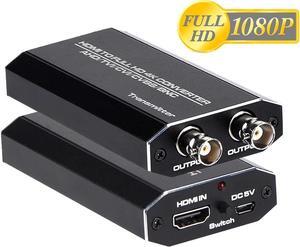HDMI to Dual AHD Converter, 1080P HDMI to AHD Converter Adapter Convert Support 720P/1080P@30Hz for CCTV Outdoor Home Security Surveillance IP Camera System AHD DVR NVR Video Recorder