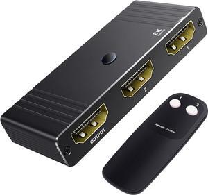 HDMI Switch Splitter 2 in 1 Out/1 in 2 Out, 2 Port Bi-directional HDMI Switcher Selector Box Support 4K@120Hz, VRR, Dynamic HDR, HDCP 2.3 for HDTV PS3 PS4 Xbox Projector Blu-ray Player