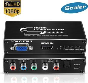 HDMI to Component Converter, 1080P HDMI to YPbPr/VGA, HDMI to RGB Converter, HDMI in Component Out Converter with SPDIF Output for MacBook TV Blu-Ray DVD PS4 DVD, PSP, Xbox 360