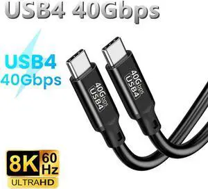 USB4 Cable 40Gbps USB C to USB C 1.6ft - Type C Cable 240W Fast Charging, HD Display Cables Support 8K@60Hz/4K@60Hz - Dual C Cable for All Type C Devices and Thunderbolt 4/3