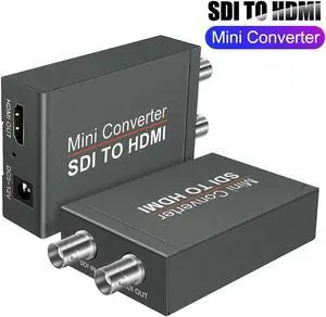 SDI (SD-SDI/HD-SDI/3G-SDI) to HDMI Converter, SDI to HDMI Converter Adapter,SDI in HDMI Out, SDI in SDI Out Loopout 1080P @60Hz Video Audio Splitter, Auto Format Detection and Stereo Audio De-embedder