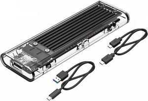 USB 3.1 Gen 2 Type C Tool-Free M.2 SSD Enclosure 2280 2260 2242 2230 SSD Housing NGFF Case to USB3.1 gen 2 Type C Cable for Intel 660p/Samsung 970 EVO/Samsung970 Pro NVME SSD (Black)