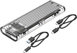 USB 3.1 Gen 2 Type C Tool-Free M.2 SSD Enclosure 2280 2260 2242 2230 SSD Housing NGFF Case to USB3.1 gen 2 Type C Cable for Intel 660p/Samsung 970 EVO/Samsung970 Pro NVME SSD (Silver)