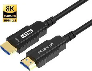 8K HDMI Cable 2.1 48Gbps 33FT,  Ultra High Speed Fiber Optic HDMI Fiber Optic Long cable in-Wall for HDR HDCP2.3 eARC 8K60Hz, 4K 120Hz Compatible with PC HDTV Projector, Xbox Series