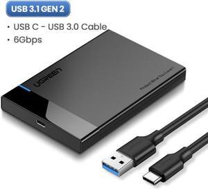 2.5" Hard Drive Enclosure USB C 3.1 Gen 2 to SATA III for 2.5 Inch SSD & HDD 9.5mm 7mm External Hard Drive Case Support Max 6TB with UASP Compatiable for WD Seagate Toshiba Samsung Hitachi