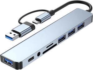 8 in 1 Ports USB A Type C Hub Concentrator Docking Station 3 0 Multi Adapter SD TF Card Reader Audio Multi-hub Dock Splitter