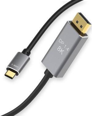 3.3ft USB C to DisplayPort 1.4 Cable [8K@60Hz, 4K@144Hz 120Hz, 2K@240Hz], 5K Type C to DP 1.4 Cable, [32.4 Gbps, Thunderbolt 4/3 Compatible] for MacBook Pro 2021, M1 Mac Mini, iPad Pro, XPS