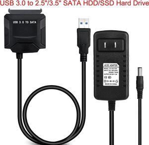 USB 3.0 To Sata III Adapter Converter Cable USB3.0 SATA 3 Hard Disk UASP Fast Data Cord For Seagate WD 2.5 3.5 inch HDD SSD, Power Adapter Included, Support UASP