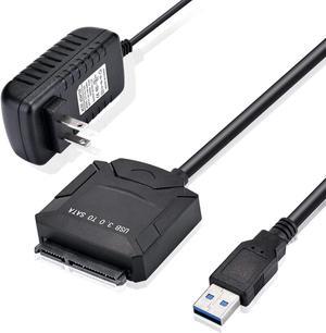 USB 3.0 to 2.5"/3.5 SATA Hard Drive Adapter -Support UASP External HDD/SSD Storage Converter with 12V/2A Power Adapter
