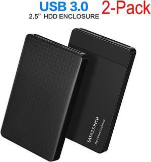External Hard Drive Enclosure Adapter USB 3.0 To SATA Hard Disk Case Housing - For 2.5'' 9.5mm 7mm, WD, Seagate, Toshiba, Samsung, Hitachi SATA III, HDD, SSD, 2-Pack