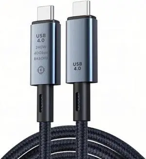 USB 4 Cable Thunderbolt 4 Cable 1.64ft, Thunderbolt 3/4 Cable Fast Charging Cable 240W, 40Gbps, 8K@60Hz Compatible with Thunderbolt 3/2 and USB-C for MacBooks,Hub,Docking, and More