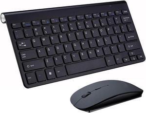 K1088 Keyboard and Mouse Combo[Energy Saving], 2.4G Ultra Thin Wireless Keyboard and Slim DPI Adjustable Mouse for PC, Desktop, Computer, Notebook, Laptop, Windows XP/Vista /7/8/10 -(Black)