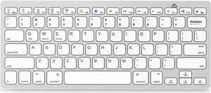 Bluetooth Keyboard, Universal Wireless Bluetooth Keyboard Ultra Slim for Apple iOS iPad Pro, mini 4, iPhone X/8/7Plus/6, Android Tablets (Galaxy Tab), Windows Mac OS 6.0 & later (White)
