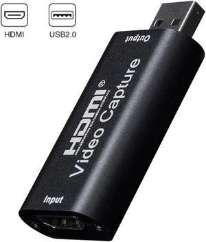 1080P HDMI Video Capture Card, Game Capture Card Audio Capture Adapter HDMI to USB, Record Capture Device for Streaming, Live Broadcasting, Video Conference, Teaching, Gaming