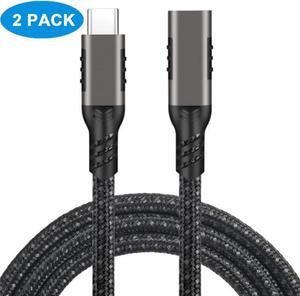 2-Pack USB C Extension Cable 6.6FT,USB 3.1 10gbps Type C Male to Female Extender 5A PD100W Fast Charging Cable 4K Video Compatible Nintendo Switch,MacBook Pro/Air,iPad Pro,Dell XPS