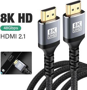 8K HDMI Cable 6.6ft Certified 2.1 HDMI Cables Premium Braided 48Gbps High Speed 3D 8K60 4K120 144Hz  HDCP 2.2&2.3 CL3 ARC eARC Dolby - HD/HDR/HDTV/PS5/PS4/Xbox