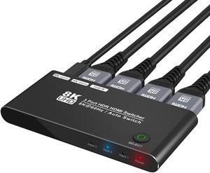 4K@120Hz 8K@60Hz Ultra HDMI 8K Directional Switch Splitter 3in 1out High Speed 48Gbps Converter Compatible with Xbox X PS5 Projectors Monitors