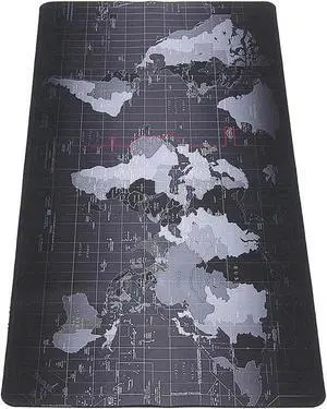 Extended Large Size Gaming Mouse Pad Custom,World Map Silhouette Pattern Mouse Pad Non-Slip Thick Rubber Large Mousepad, L 27.56 in * W 11.81 in