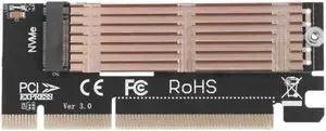M.2 NVMe NGFF SSD to PCIE 3.0 PCI Express 4X/16X Expansion Card Adapter M Key Interface with Heatsink Heat Sink add on card
