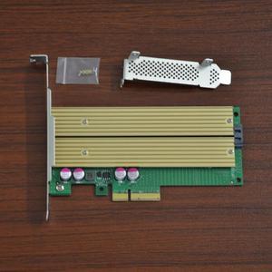 M.2 PCIE Cooling NVMe SSD NGFF TO PCIE X4 Adapter M Key B Key Dual Interface Card Support PCI Express 3.0 X4 All Size M.2