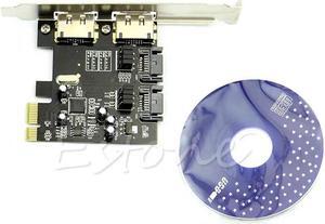 2 Ports 6 Gbps Hot-Plug Support 2TB Hard Disk Esata PCI-E to SATA 3.0 SATA III 2 Ports Card Adapter + Driver CD