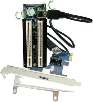 Converter PCIe x1 x4 x8 x16 to Dual PCI slots adapter, pci express to 2 pci card