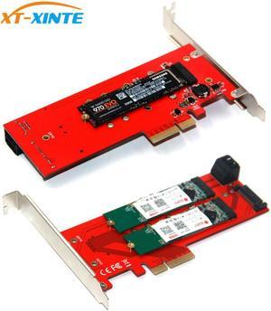 3 Interfaces M.2 NVMe SSD NGFF to PCIE X16 Riser Card M Key B KEY Interface Card Support PCI Express 3.0 4X M2 SATA