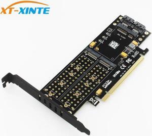 M.2 NVMe SSD NGFF to PCIE 3.0 X16 Adapter M Key B Key mSATA PCI Express 3.0 NVME m2 SSD AHCI mSATA 3 in 1 Converter Riser card