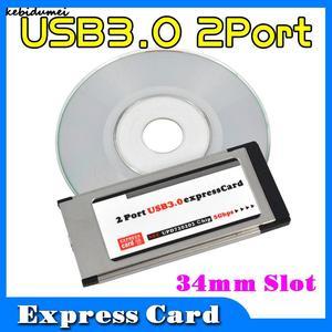 Super Speed Express Card to USB 3.0 2 Port Adapter 34 mm Expresscard Converter 5Gbps