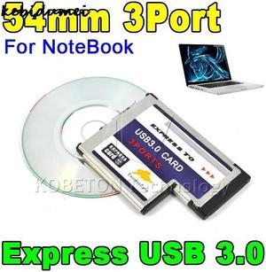 3 Port Hidden Inside USB 3.0 USB3.0 to Expresscard Express Card 54 54mm Adapter Converter