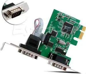 Plug And Play PCI-E PCI to Dual Serial DB9 Express Serial Controller 2-Port Adapter Card + Driver CD