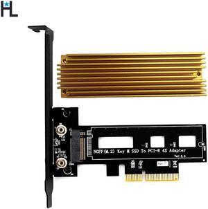 M.2 NGFF SSD to PCI Express 3.0 x4 Riser Card with ssd radiator enclosure Support M.2 PCIe (NVMe or AHCI) Type 2242 2260 2280