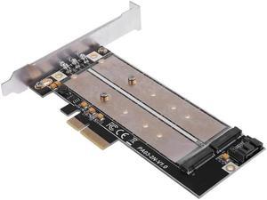 M.2 NVMe SSD NGFF TO PCIE adapter B Key+M Key interface card with 7pin SATA Cable add on card for 2230-2280 Size m2 ssd