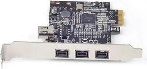 PCIE Combo 3x 1394b + 1x 1394a Firewire Ports PCI-Express Controller Card, 1394 card TI Chipset XI02213, WINDOWS 8 / 7 / MAC OS