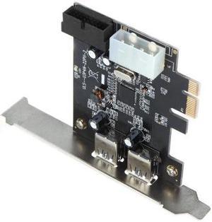 add on card SuperSpeed 2 Port USB 3.0 PCI E PCI Express 19 pin USB3.0 4 pin IDE Connector Low Profile