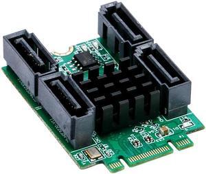 NGFF B+M key to 4 Port SATA 3.0 data Card M.2 PCI Express 2x interface to SATA 6Gbps Adapter with 7Pin SATA cable