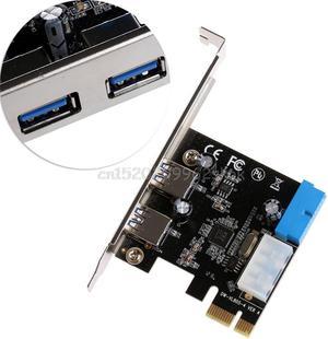 2 Ports PCI Express USB 3.0 Front Panel with Control Card Adapter 4-Pin & 20 Pin #H029#