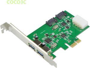 Internal 2 Ports SATA 6Gbps + 2 USB 3.0 PCI Express Controller Combo Card PCIe to Dual USB3.0 SATA 3.0 Port Multiplier