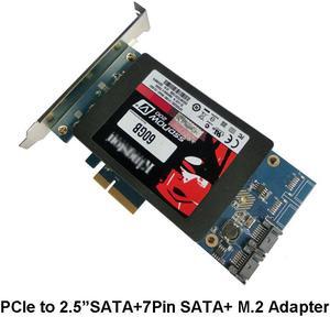 x4 PCIe to 2.5" SATA 3.0 +SATAIII M.2 SSD RAID Card HyperDuo SATA port multiplier 88SE9230 EXPANDING HEAT SINK