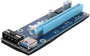 PCI-E PCI Express Riser Card 1x to 16x USB 3.0 6Pin SATA IDE Molex Power Supply for BTC Mining Miner