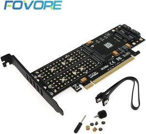 M.2 NVMe SSD NGFF to PCIE 3.0 X16 adapter M Key B Key mSATA PCI Express 3.0 NVME m.2 SSD&m.2 AHCI NGFF & mSATA 3 in 1 converter