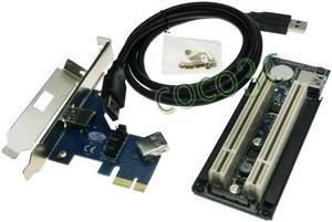 PCIe x1 x4 x8 x16 to Dual PCI slots adapter pci express to 2 pci card With USB 3.0 Extender Cable for serial parallel sound card