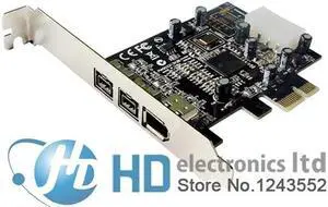 PCIE Combo 2x 1394b + 1x 1394a Firewire Ports PCI-Express Controller Card 1394 card TI Chipset 6pin cable win10