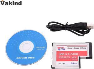 USB 3.0 Super Speed Expansion PCMCIA Express Card 2-Port Laptop ASM Chip Adapter Up to 5Gbps