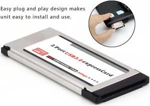 High Full Speed Express Card Expresscard to USB 3.0 2 Port Adapter 34 mm Express Card Converter 5Gbps Transfer rate