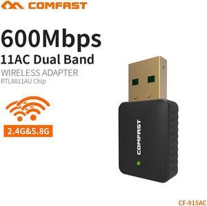 1 pcs USB WiFi Adapter AC 600Mbps Mini Pci e Wireless Wifi Antenna Network Card 2.4+5.8Ghz Usb Lan Adapter CF 915AC