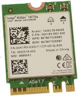 Killer Wireless 1675x Tri Band WLAN WiFi 802.11ax Bluetooth 5.3 M.2 Card 0K1R3
