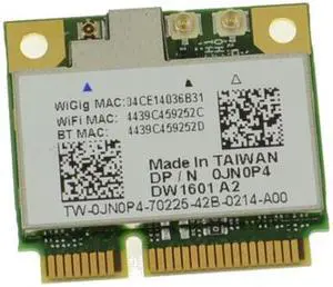 Dell OEM Wireless 1601 DW1601 WiFi 802.11 a/b/g/n Bluetooth Wireless Card JN0P4