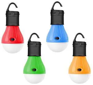 4 Pack Portable LED Lantern Tent Light Bulb Battery Powered Outdoor Camping Lights Led Lantern Lamp for Traveling Camping Hiking Emergency Lights (4 Colors)
