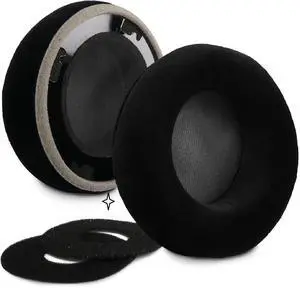 Earpads Replacement for AKG K701, K702, Q701, Q702, K601, K612, K712 Headphone Ear Pads Cushion Velour Earmuffs with Noise Isolation Foam (Black)